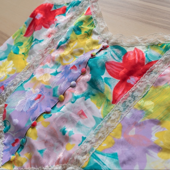 Victoria Secret Floral Chemise Crop Top - Picture 2 of 6